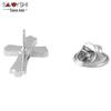Sava Silver Polished Cross Brooch: Elegant Unisex Lapel Pin Corsage