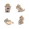 Brass Cartoon Little Tiger Animal Keychain Pendant Zodiac Tiger Small Pendant