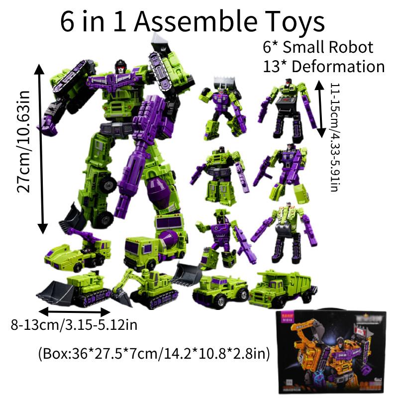 All-in-one Alloy Engineering Star Transformation Warrior Assemble Toy Robot For Boys