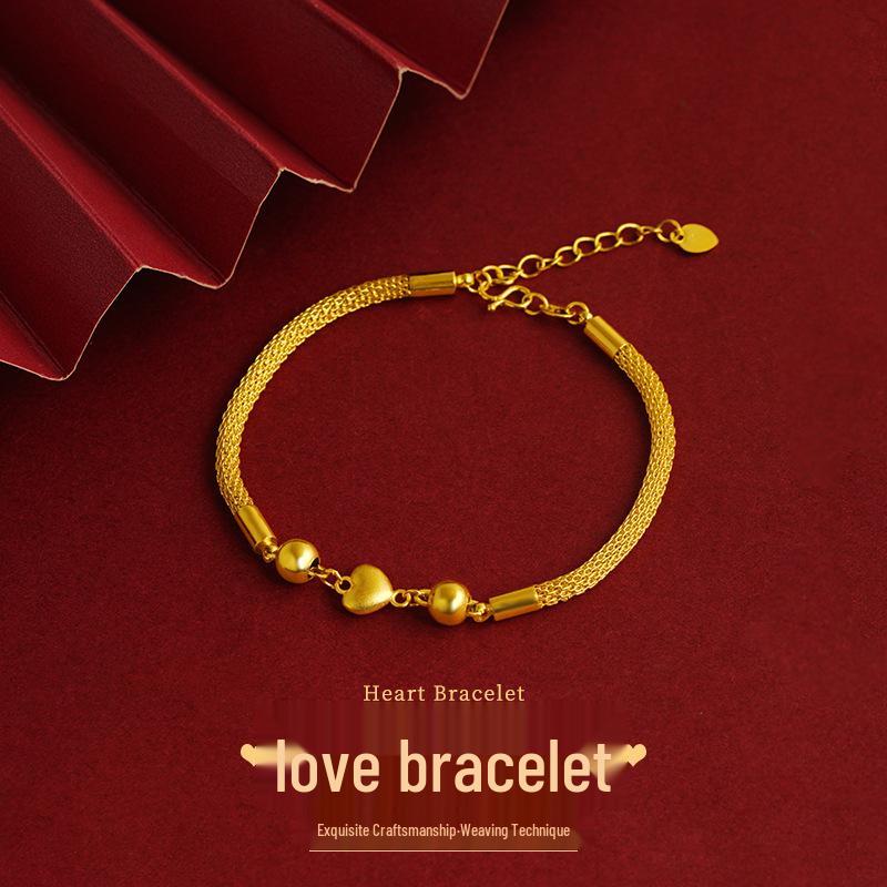 Chinese Style Bamboo Bracelet In Sand Gold & Silver, Long-Lasting Shine, Simulated Gold Finish.