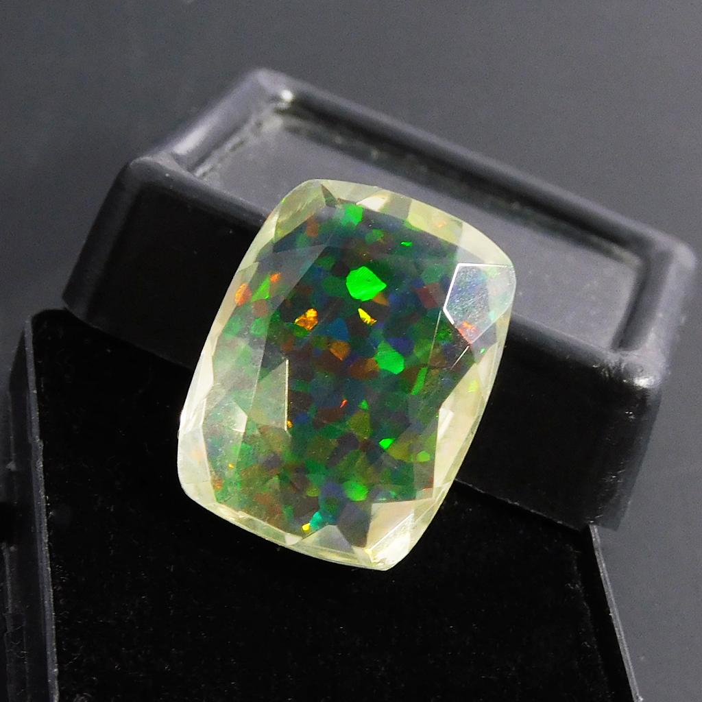 13.55 Ct Lab Created Opal Cushion Certified Fabulous Loose Gemstone