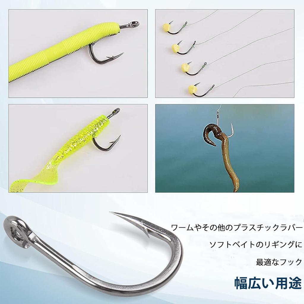 SHADDOCK Jigging Hooks with for Bait DIY Assist Thick Strong Stainless Single Hooks for Red Sea Bream and 30 Size Barbs, Fishing, Hooks, Shank, Steel,