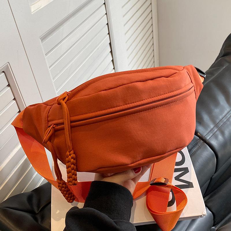 

Canvas casual small bag women s new trendy messenger bag sports breast bag versatile cloth bag women s fanny pack women s