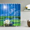 Flower Painting Printed Mildew Proof Polyester Shower Curtains Washable Waterproof Shower Curtains for Bathroom Home Decor