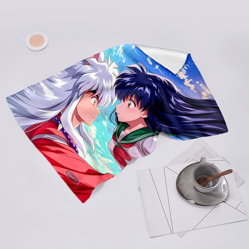 proof beach towel with Inuyasha & Kagome pattern - soft,absorbent,quick-drying,machine washable - perfect for swimming,camping,bathing