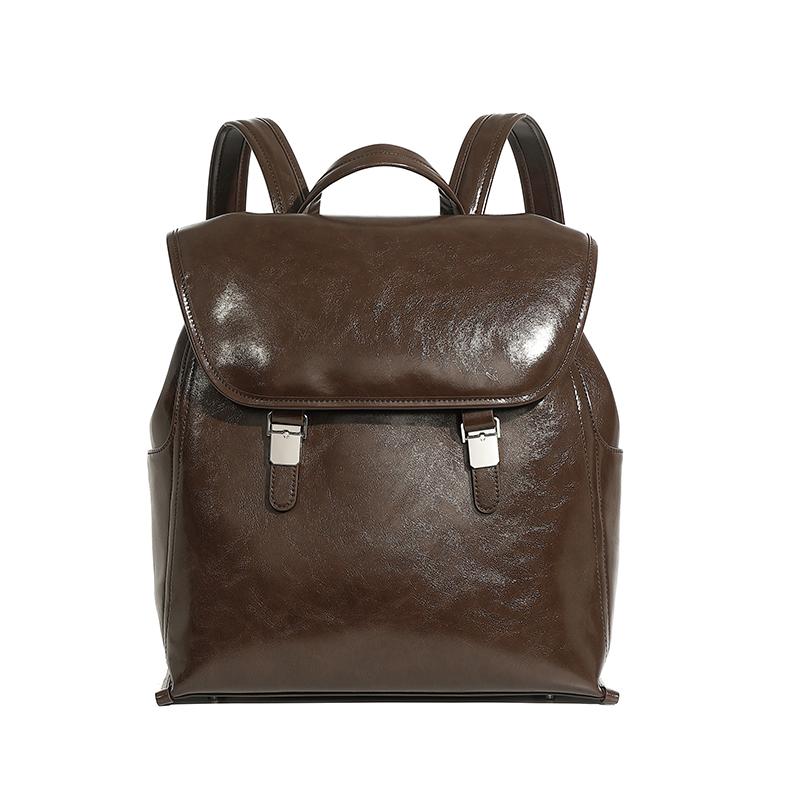 New Women's Backpack High Quality Leather Vintage Travel Backpacks Cowhide School Bag Versatile Student School Backpack 3161