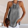 Dames Halter Tanktop Mouwloos Denim Casual O-Hals Spaghettibandjes Zacht Zomer Dames Halter Cami Shirt Vakantie
