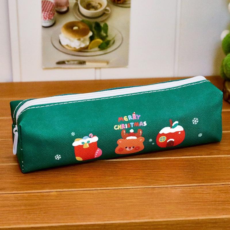 Мультяшный Рождественский пенал Милый Санта Клаус Снеговик Пенал большой вместимости Сумка для хранения канцелярских принадлежностей для студентов Приз Подарок