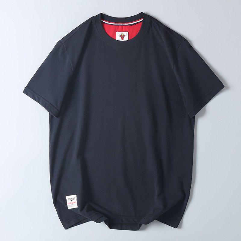 Foreign Trade Export Surplus Summer Solid Color Pure Cotton Brushed Short-Sleeve T-Shirt Men's Basic Half-Sleeve Undershirt