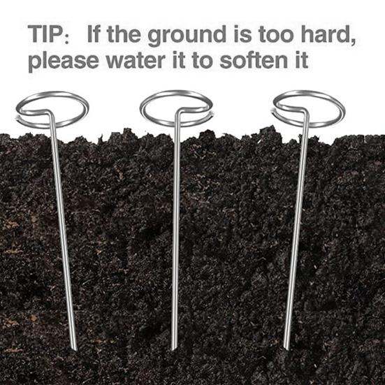 50 Pcs Circle Top Garden Stakes 6 Inch Landscape Fabric Stakes G-shaped Garden Weed Barrier Stakes Pins for Securing Garden Fabric Ground Sheets