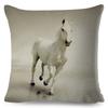 Elegant Running Horse Cushion Cover Graceful Gallop Pose Soft Decorative Square Pillow Modern Living Room Bedroom Decor xcm