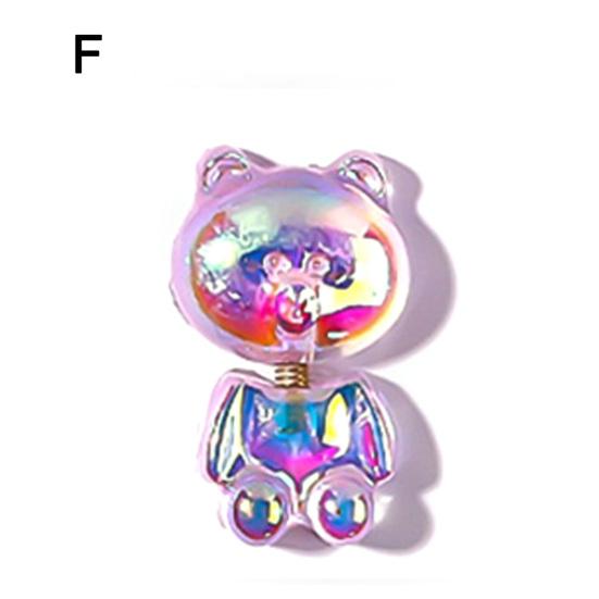 

5 шт./компл. украшение для дизайна ногтей, блестящий дизайн ногтей, полупрозрачный имитация милого медведя, маникюр из смолы, 3D трясущийся орнамент для женщин