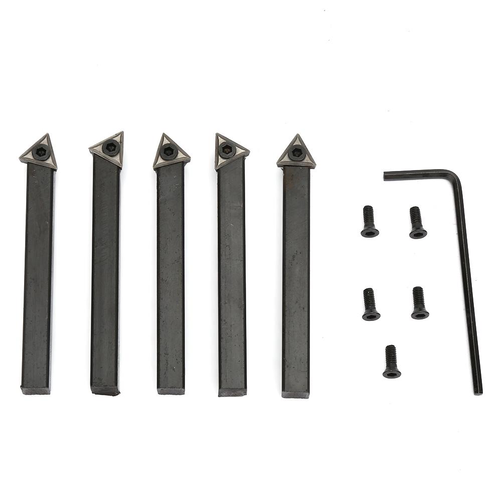 5 Stück 14 Zoll Wendeschneidplatten Hartmetall Drehmeißel für Drehbearbeitung Drehen