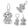 Hapourcopper Dog Dangle Charms Golden Retriever Bone Footprint Beads Fit Original Pan Bracelet Jewelry Making