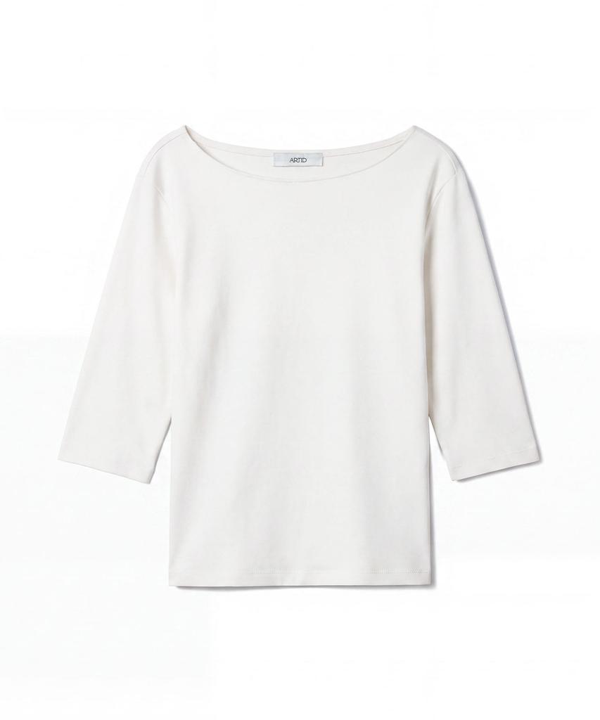 ARTID Cotton Modal Boat Neck Half T-Shirt_4 Colors