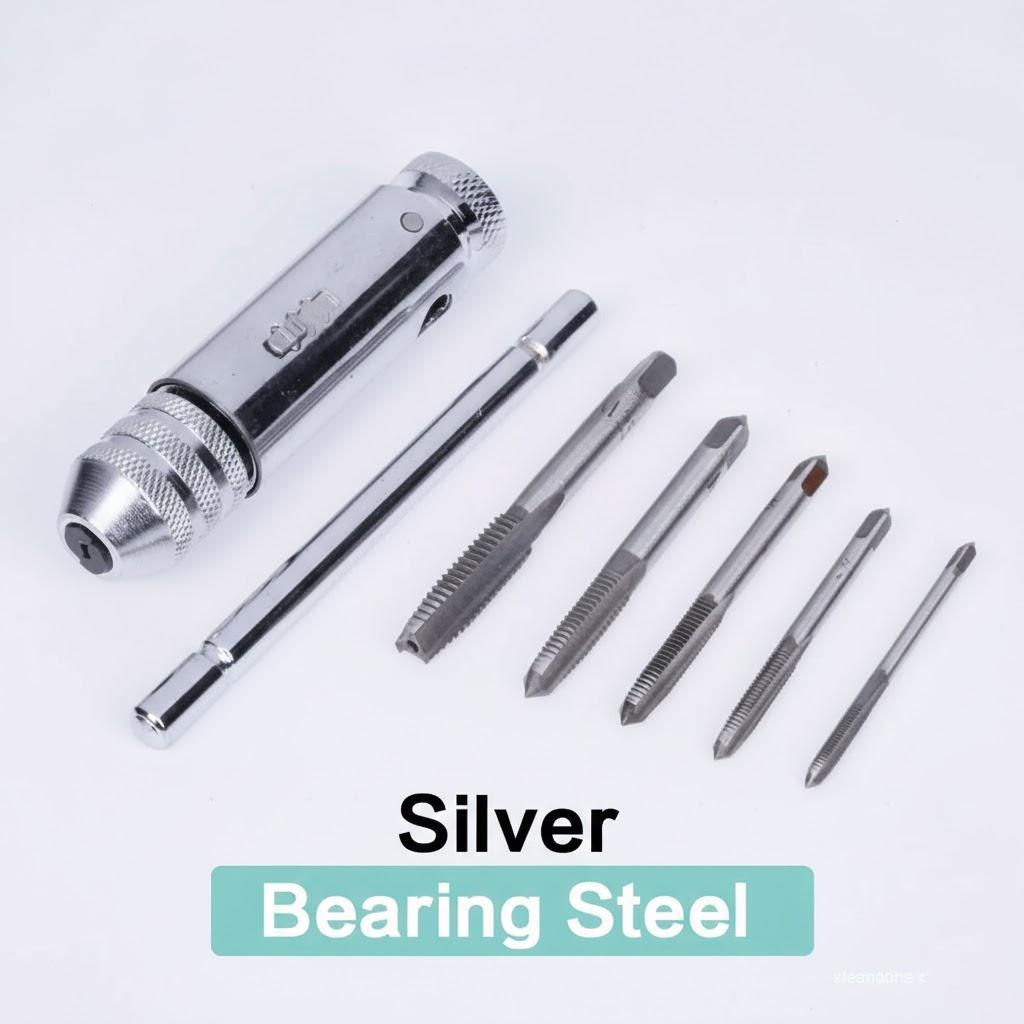 

T Handle Ratchet Faucet Seat Adjustable Silver Wrench 5 Pieces M3 M8 3mm 8mm Metric Machine Threaded T Cock Faucet Tool срібний
