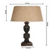Set of 2 Wooden Table Lamps 50 Cm for Living Room Bedside with Fabric Shade Night Lamp for Bedroom, Study Home Decor E27 Bulb Holder