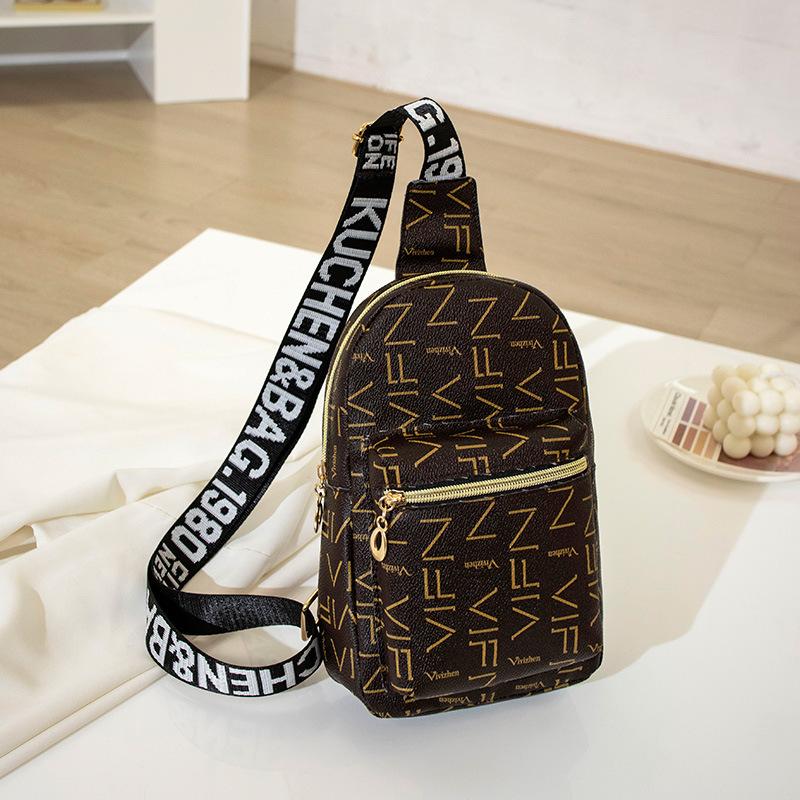 

Bag women s new printed ribbon crossbody breast bag shoulder bag satchel bag fashion women s bag bag one piece темно-коричневого