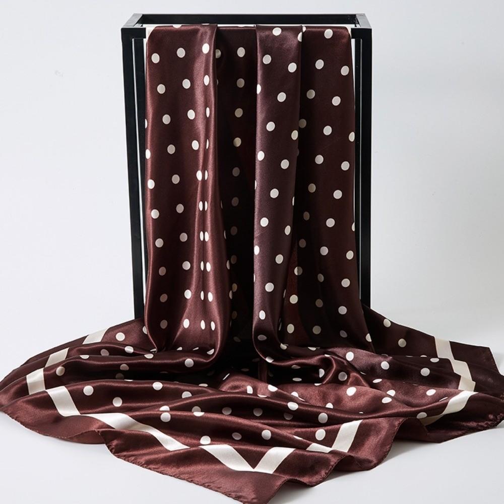 90X90CM Square Scarf Dot Printed Imitation Silk Scarfs New Femme Turban  Bag Accessories