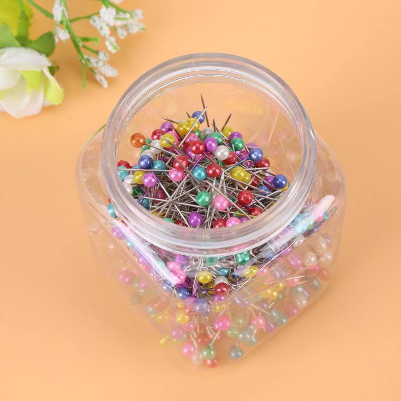 500Pcs Beads Pins In Orange Fabric Covered Pin Cushion Bottle Sewing Craft Needles Quilting Growcolor Cushion Needles Quilting Pins
