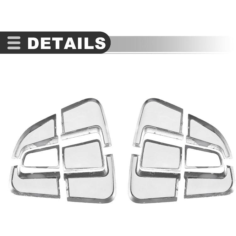 Motoforti Car Steering Wheel Button Stickers Cover, Switch Button Trim, for Mercedes for Benz C-Class 2014-2018,ABS,Silver Tone