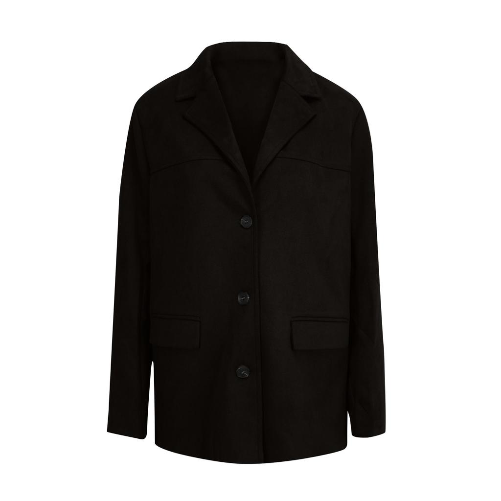Women's Fashionable And Elegant Retro Loose Pocket Long-Sleeved Coat