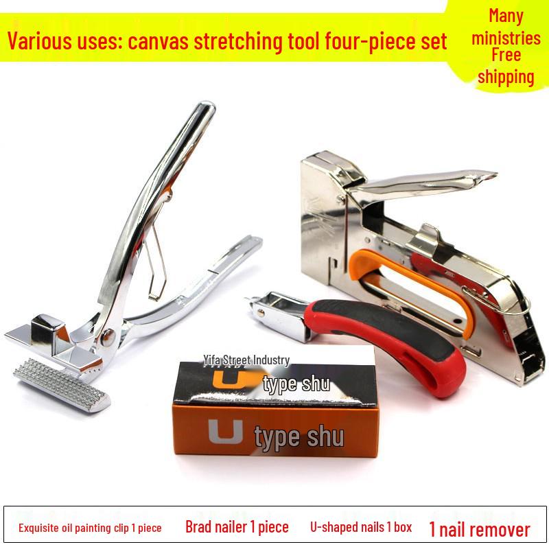 Manual Brad Nailer 1008F - U-Type Staple Gun for Canvas, Woodworking & Advertising