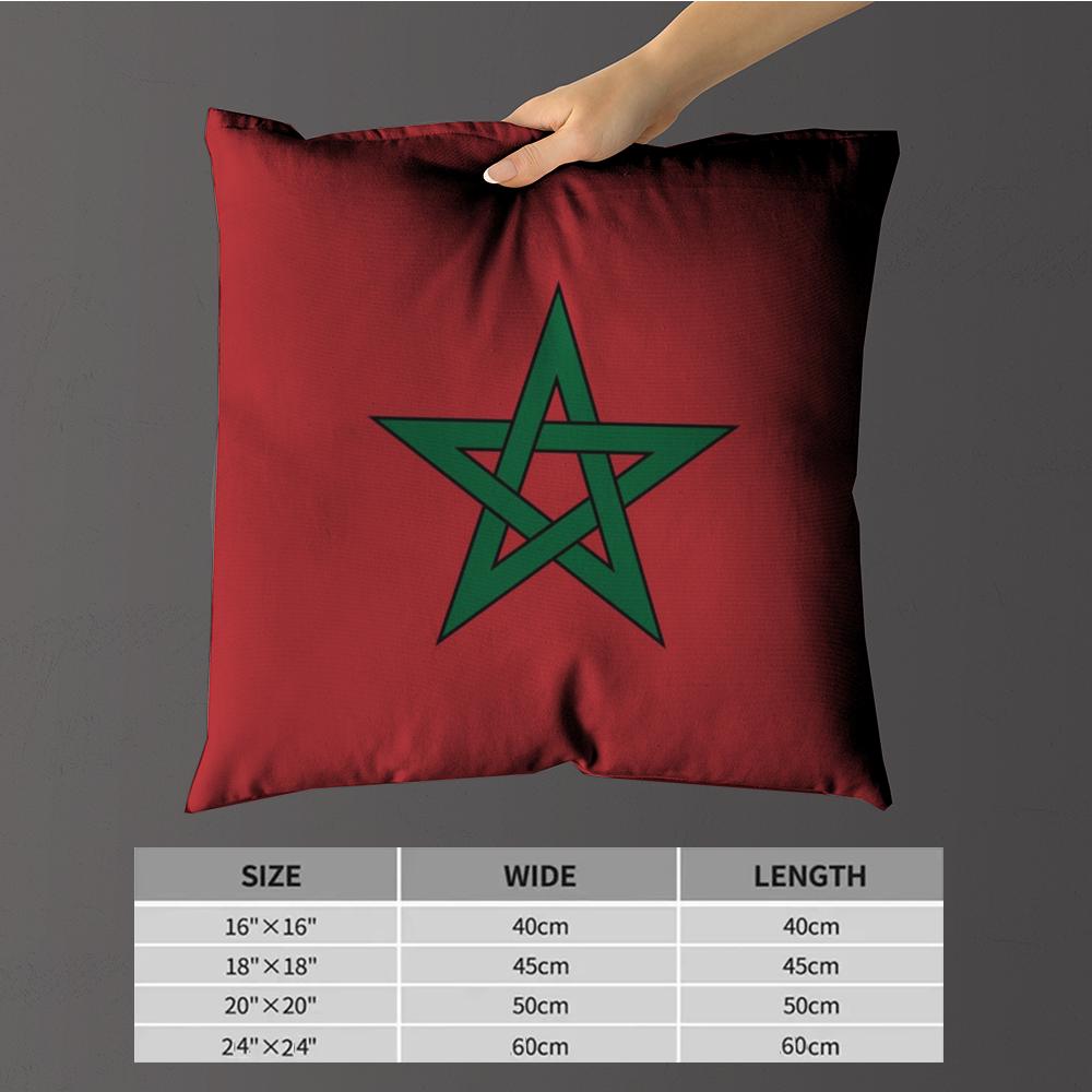 Pillow Case luxurious home office, sofa decorative Multi sized car seat cushions, pillowcases Morocco flag map logo