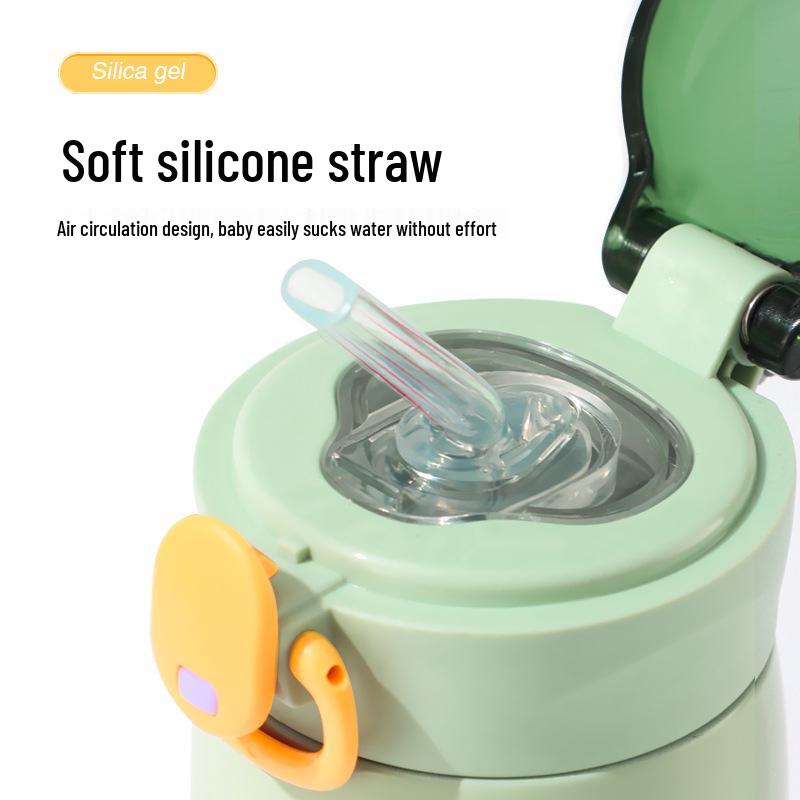 Kids' Thermos Straw Cup: Portable, Insulated, Bounce-Top for On-the-Go. Ideal for Students and Active Lifestyles.