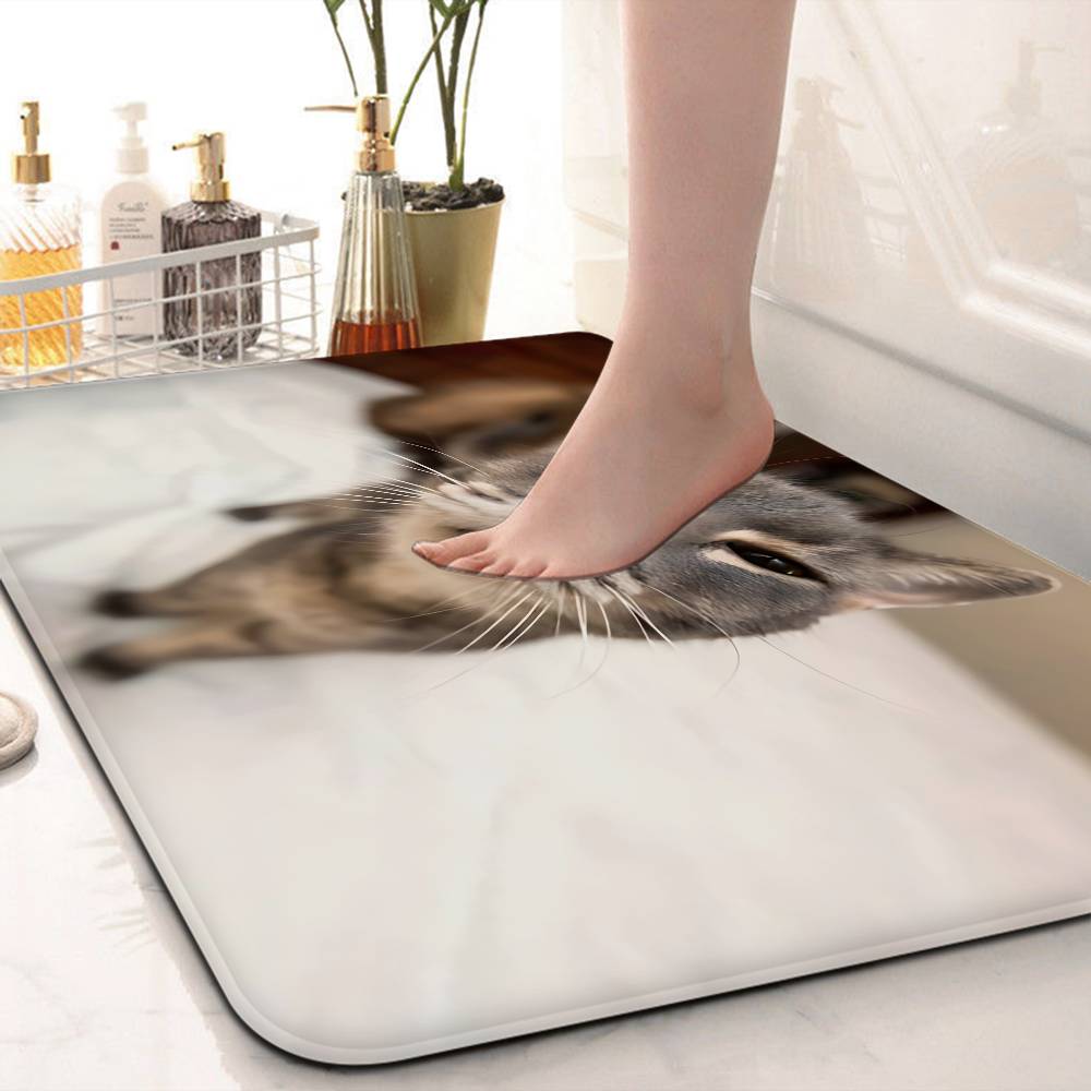 Funny CAT Meme Bathroom Mat Kids Room Bedroom Decoration Balcony Anti Slip Doormat Living Room Welcome Rug