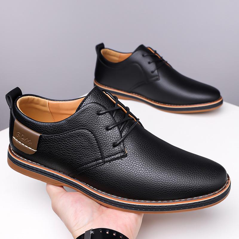 Zapatos Derby de Cuero Estilo Británico para Hombre Verano 2025 - Formales, Casuales, Suela Blanda, Tendencia Retro
