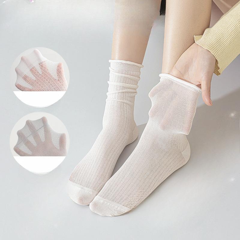 Dopamine Pile Pile Socks for Women, Summer Thin, Long, Antibacterial, Breathable, Cool, Ballet-style Modal Long Socks