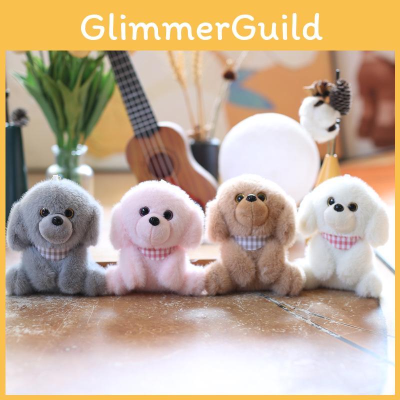 Plush Dog Keychain With Soft Short Pile Fabric For Bag Decoration And Gifts