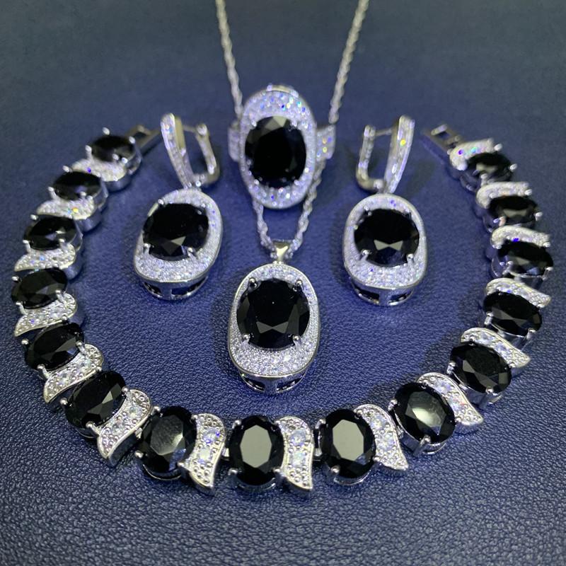 

Комплект из четырех предметов, инкрустированный небесно-голубым цирконием, женские серьги, браслет, кольцо, модная вечеринка, свадьба 9