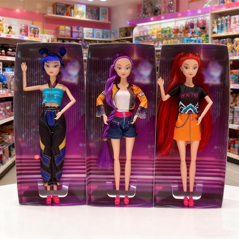 30CM K-Pop Dämonenjäger Puppe Vinyl Spielzeug Stark Restaurierter Charakter Anime NEWRumi Mira Zoey Geburtstagsüberraschung Geschenk Für Mädchen