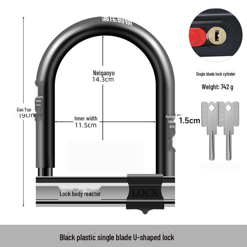 Waterproof U-Shaped Anti-Theft Electric Bike and Motorcycle Lock.
