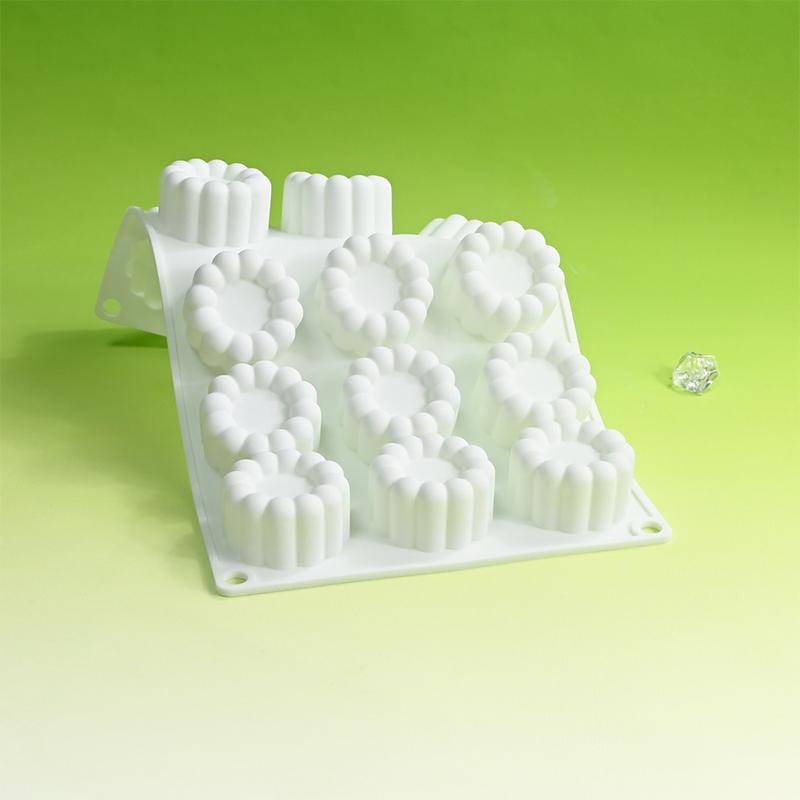 15 Cavity Wavy Lace Cylindrical Silicone Cake Mold Party Dessert Making Tools Mousse Cake Mold Kitchen Pastry Baking Supplies