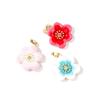 2PCs Enamel Flower Charm Clear Cubic Zirconia Brass 18K Gold Plated Pendants For DIY Necklace Jewelry Making Findings 28mmx20mm