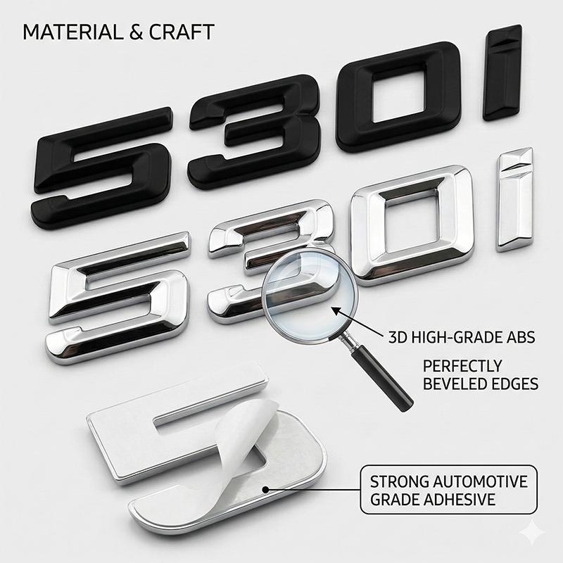 Nero Lucido 520i 530i 540i 520d 530d 540d Emblema Adesivo Badge Posteriore per Baule per BMW Serie 5 G30 F10 Accessori per Styling Auto