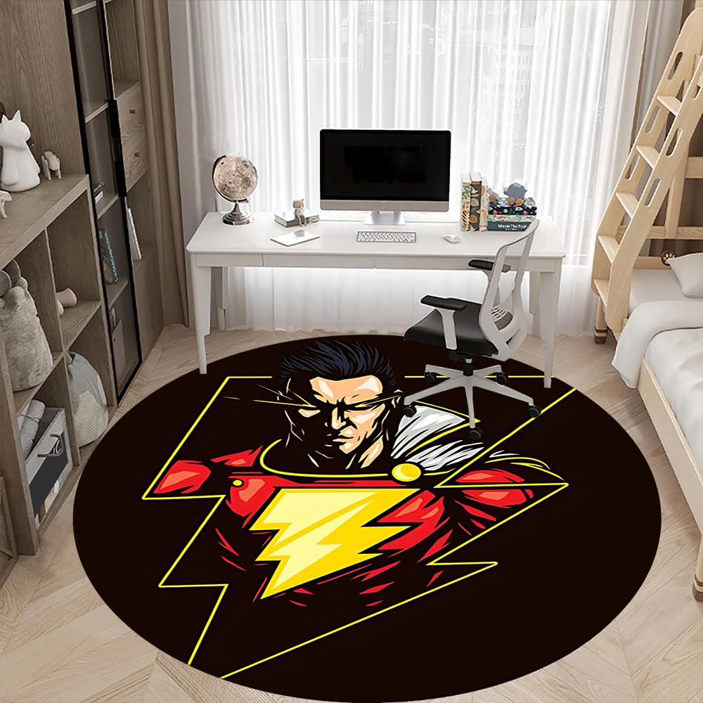 1pc Superhero Lightning Office Round Area Rug, Under Office Chairs Bedroom Living Room Home Decor, Room Deco, Available in Various Sizes
