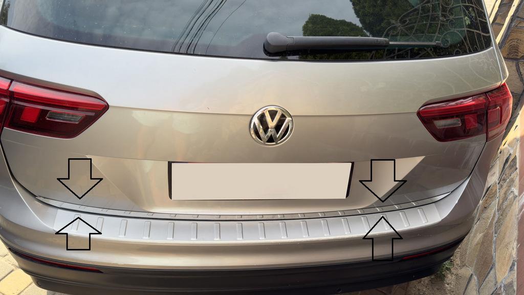 Кромка багажника (нерж) Carmos - Турецкая сталь для Volkswagen Tiguan 2016-2023 гг