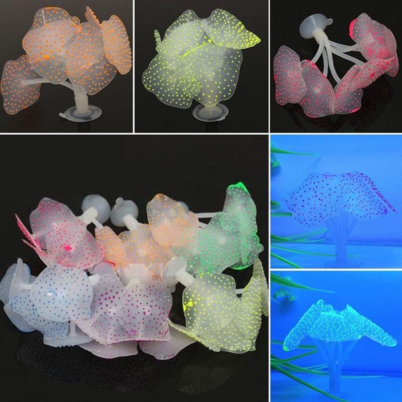Silicone Coral Aquarium Ornament - Orange фиолетовый