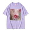 Dih Brainrot Gen Z Pig Funny Meme T Shirt Unisex Women Clothing Casual Humor Tshirts Unisexs Oversized Cotton Short Sleeve T Shirts