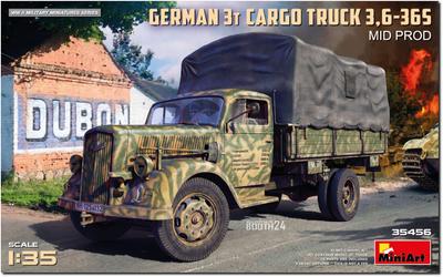 Miniart German 3t Cargo Truck Mid Production Plastic Model MA35456 Combat Vehicle 1/35 3.6-36S