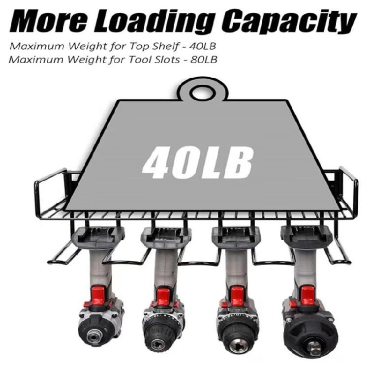 Power Tool Organizers Wall Mount Metal Shelf Holder Utility Storage Rack Drill Holder for Husband