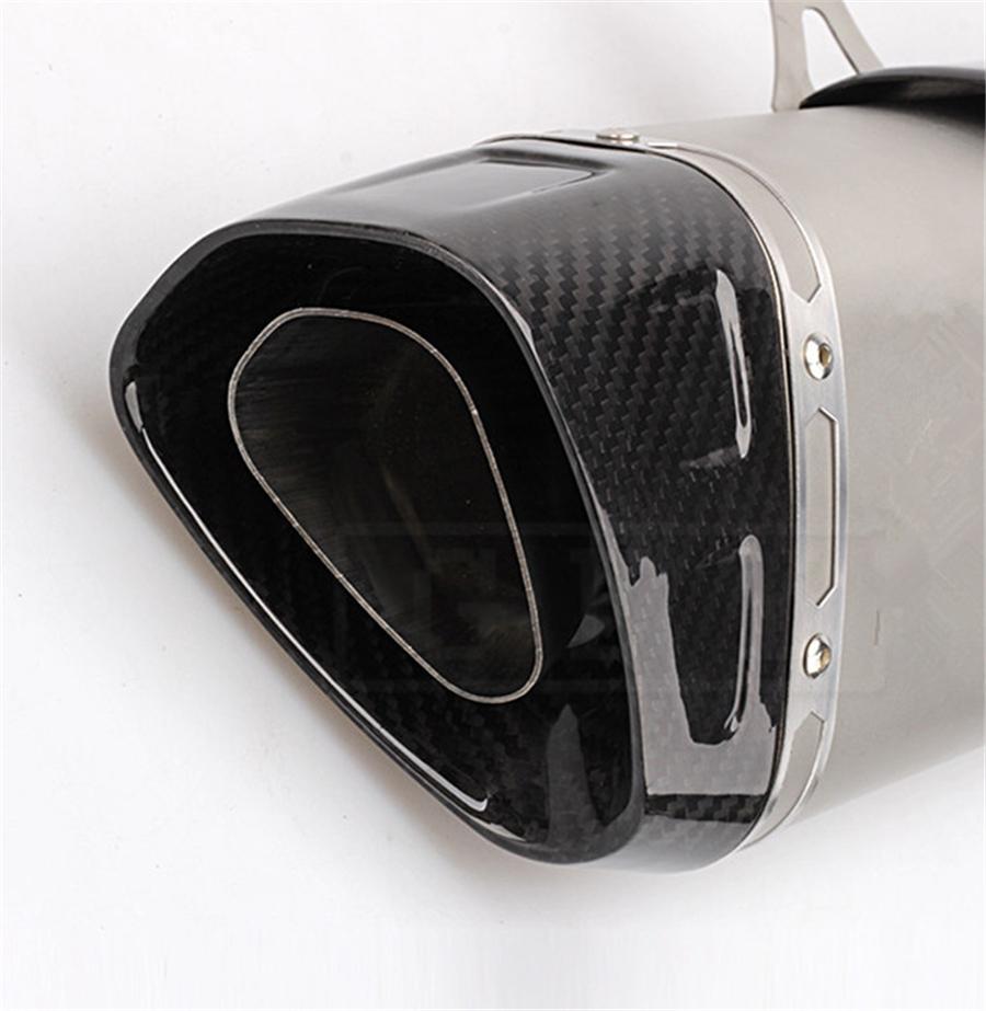 1PC 51MM Inlet Real Carbon Fiber Motorcycle Pipe Muffler For R6 R1 CBR500 Z750