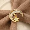 6 Pack Moon and Star Napkin Rings Festival Serviette Holder Napkin Buckles Serviette Rings Alloy Material for Napkin