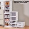 Stackable Shoe Organizer with Clear Viewing Panel Foldable Footwear Storage Rack Dustproof Shoe Case Dorm Room Essential