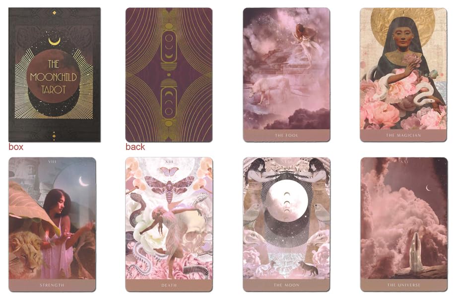 Nichiyu Tarot Set Tarot Schattenarbeit mit japanischer Bedienungsanleitung und Schatten-Tarotkarten Gefüllt mit Magischen 81 Karten [Moonchild - Edition] "Tasche