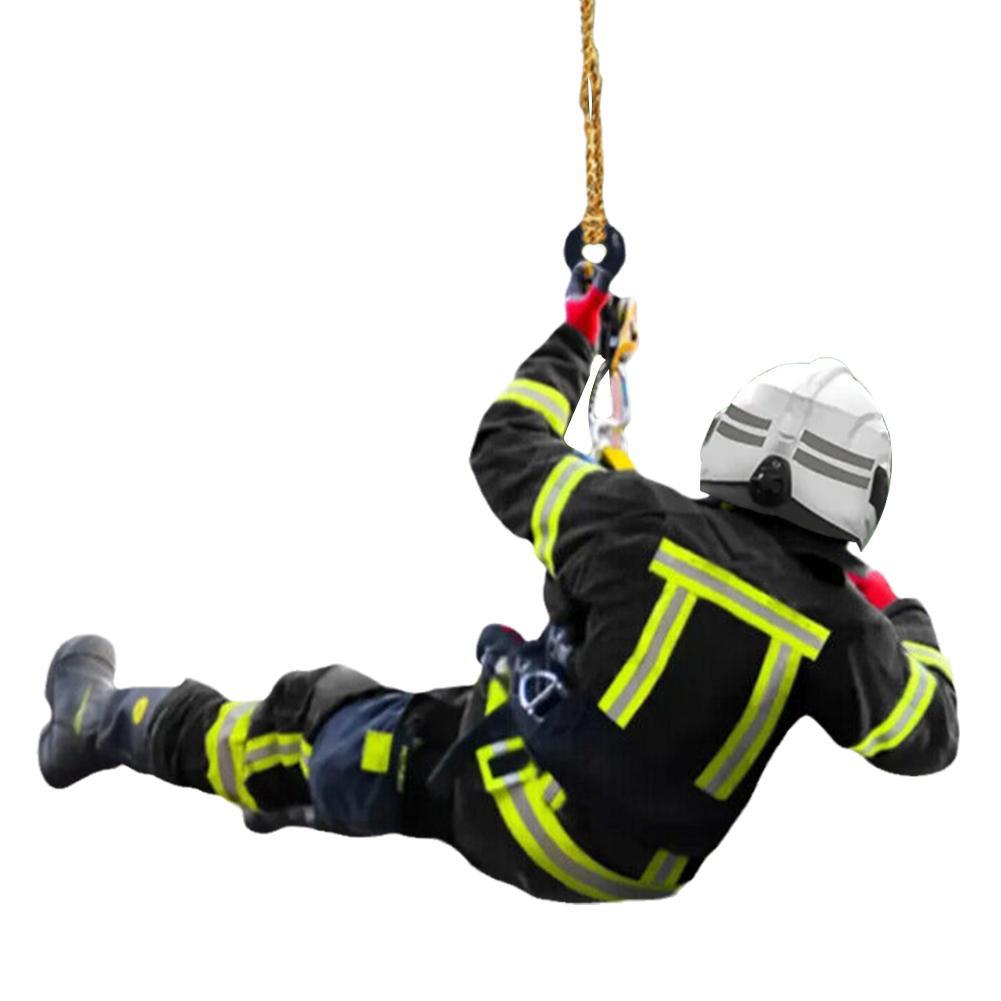 2D Christmas Firefighter Pendant Christmas Pendant Dwarf Car Pendant Statue Craft Party Accessories Decoration new year 2025